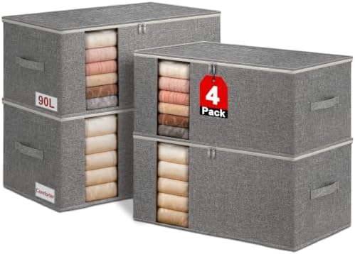90L Rigid-Structured King Size Comforter Storage Bags by Boailydi