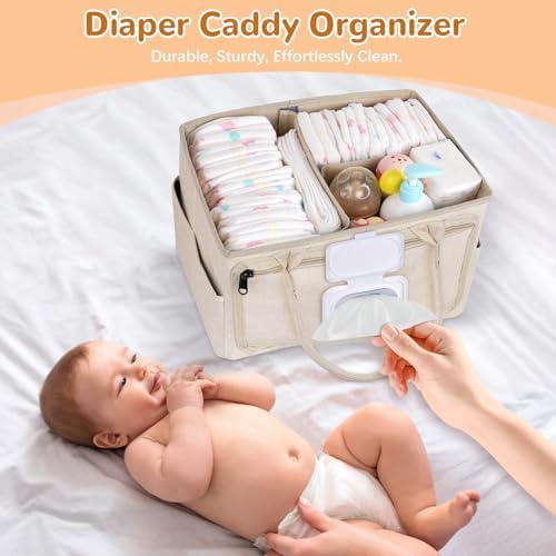 Volnamal Diaper Caddy with Wipe Dispenser One-Handed Access - Image 6