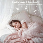 Princess Bed Canopy for Girls, Double Layer Canopy Fits Twin/Full Bed - Image 5