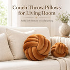 Petrella Caramel Knot Pillow Ball, 11 Inch Round Decorative Pillow - Image 5