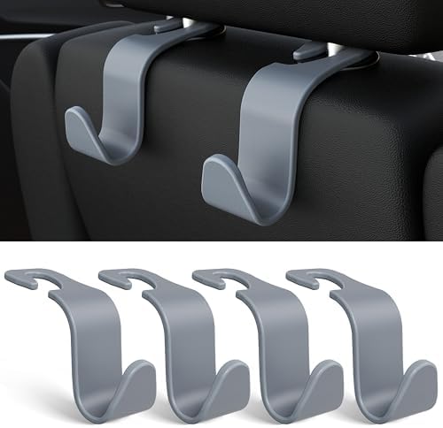 4-Pack Car Headrest Hooks Holds 55lbs Seat Storage Organizer by Amooca