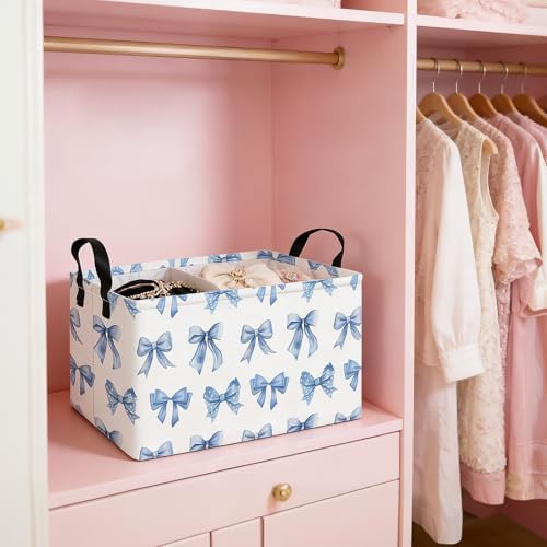 Rectangular Bowknot Fabric Storage Basket - Image 3