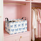 Rectangular Bowknot Fabric Storage Basket - Image 3