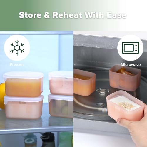 haakaa Silicone Baby Food Containers, 8 oz, 4 Pack - Image 4