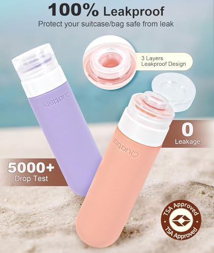 Quatish Travel Bottle for Toiletries 6 Pack, Original Patented Leakproof 3oz - Image 2