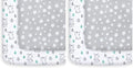 Pack and Play Sheets, 4 Pack Mini Crib Sheets, Stretchy Playard Fitted Sheet by Moonsea