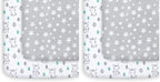 Pack and Play Sheets, 4 Pack Mini Crib Sheets, Stretchy Playard Fitted Sheet by Moonsea