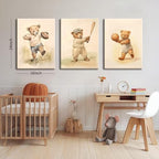 Bear Rugby Sports Nursery Canvas Wall Art Set of 3 - Image 3