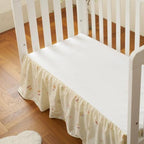 Crib Skirt with Platform, Ruffled Wave Design Baby Bed Skirt - Image 2