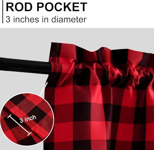 Hiasan Buffalo Plaid Curtains Valances, 60W x 18L, 1 Panel - Image 4