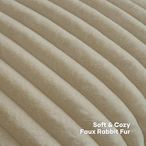 FUTEI Pack of 2 Faux Fur Throw Pillow Covers 24x24 Inch - Image 2