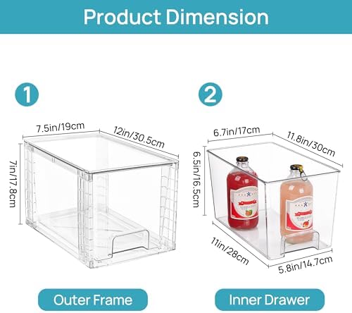 Vtopmart 8 Pack Stackable Clear Pantry Storage Drawers - Image 2