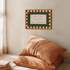 Framed Ask Me About My Dream Wall Art, Retro Red Green Checkered Pictures Wall - Image 3