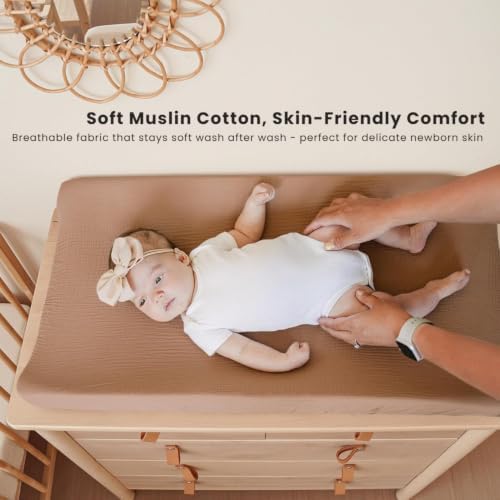 Konssy 2 Pack Muslin Changing Pad Covers - Image 2