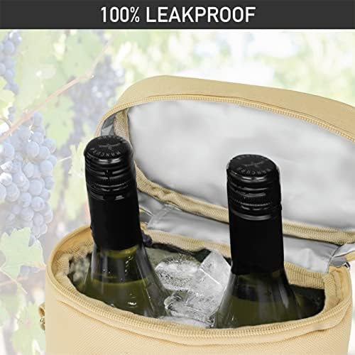 opux 2 Bottle Wine Carrier Tote, Insulated Leakproof Wine Cooler Bag, Wine - Image 5