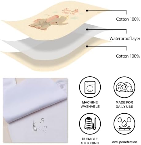 Maiwa 6 Pack Waterproof Cotton Baby Bibs - Image 4