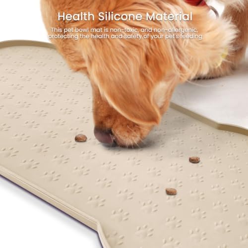 PWTAA Dog Food Mat Anti-Slip Silicone Dog Bowl Mat Thicker Pet Placemat - Image 5
