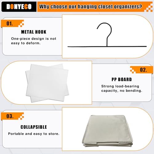 Hanging Closet Organizer 5-Tier, Oxford Wardrobe Storage - Image 6
