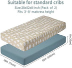 GUNTAIL Baby Crib Sheets for Boys Girls, 2 Pack Fitted Crib Sheet for Standard - Image 3