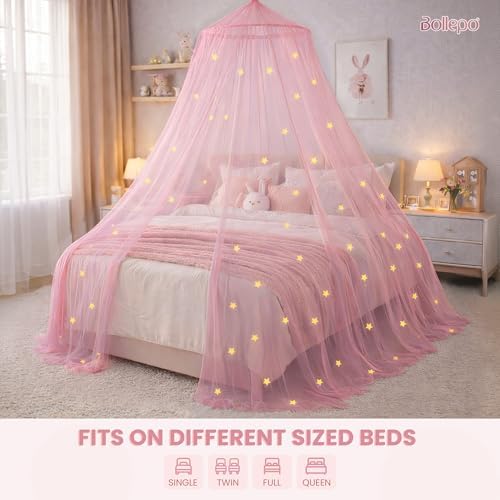 Bollepo Pink Bed Canopy for Girls - Image 2