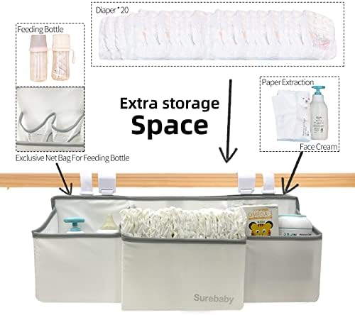 Hanging Baby Diaper Caddy, 3-in-1 Diaper Caddy Organizer Holder - Image 3