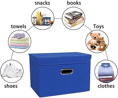 Linen Fabric Foldable Collapsible Storage Cube Bin Organizer Basket Fabric - Image 3