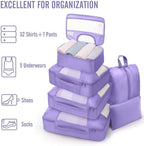 Veken 8 Set Packing Cubes for Travel Essentials, Anti-Wrinkle Buckled Suitcase - Image 5