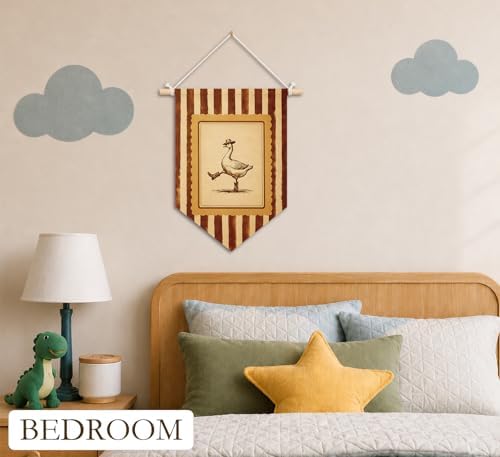 KDHTY Vintage Western Cowboy Goose Nursery Canvas Hanging Pennant Flag Banner - Image 2