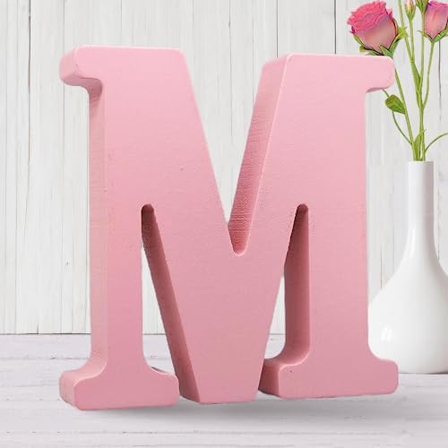 AOCEAN 6 Inch Pink Wood Letters Unfinished Wooden Letters by AOCEAN