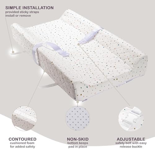 Organic Cotton Covered Contoured Baby Changing Pad | Waterproof Foam Mattress - Image 3