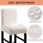 Fuloon Waterproof Barstool Covers Chair Slipcovers, Pale Beige, 4 Pack - Image 4
