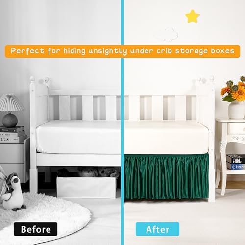 Blackish Green Satin Crib Bed Skirt - Image 5