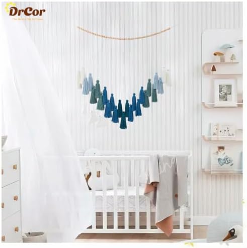 DrCor Ombre Green Boho Macrame Garland Wall Hanging Decor - Image 4