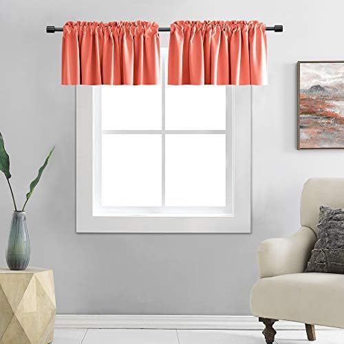DONREN Coral Valances for Window-Blackout Valances for Kitchen by DONREN