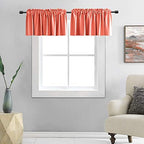 DONREN Coral Salmon Valances for Window-Blackout Valances for Kitchen by DONREN