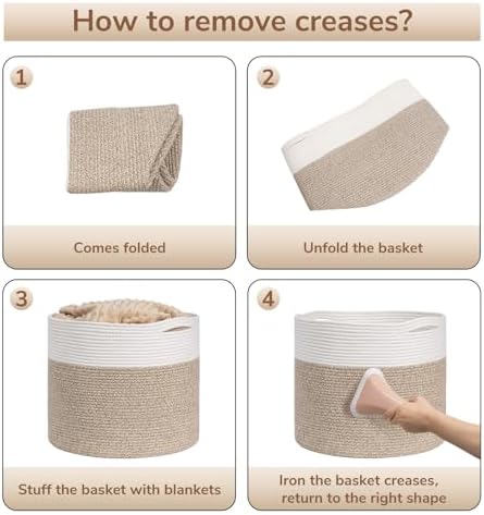 Goodpick Woven Rope Basket for Blankets Fit Nursery & Living Room - Image 6