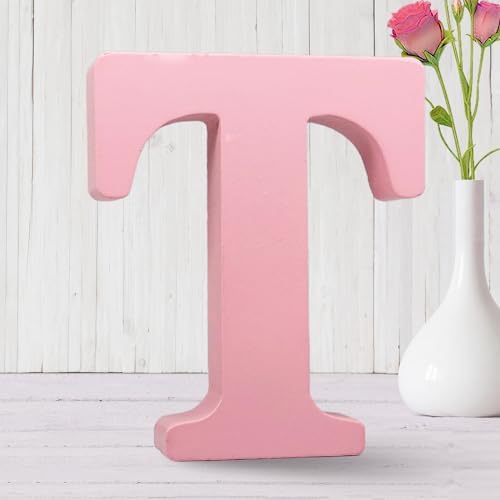 AOCEAN 6 Inch Pink Wood Letters Unfinished Wooden Letters by AOCEAN