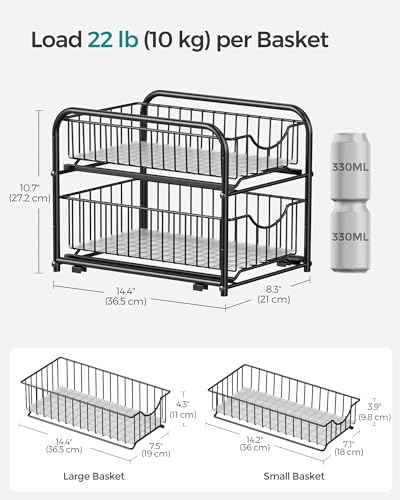 SONGMICS 4-Tier Pull Out Cabinet Organizers, Under Sink Organizer, Bathroom - Image 2