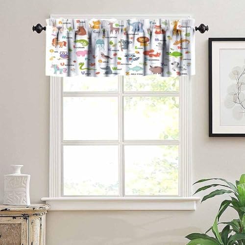 Alphabet Valances Curtain Fruits Berries Animals Letters Pattern Window - Image 5