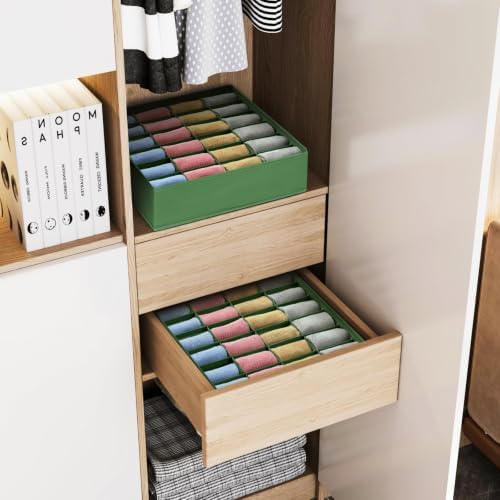 joyoldelf Sock Drawer Organizer Divider 4 Packs Underwear Organizer, 24 Cell - Image 3