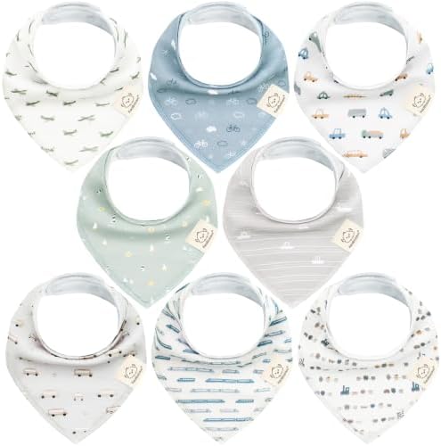 KeaBabies 8pk Organic Baby Bandana Bibs by KeaBabies