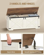 Hzuaneri 47" Farmhouse Storage Chest and Bench | 59 Gal | 330lb Seat - Image 4