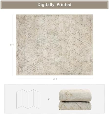 8x10 Washable Area Rugs for Living Room, Dining Room- Morocco Camel - Image 2
