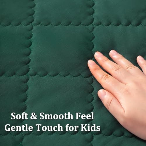 BEDSUM 4pc Toddler Cooling Bedding Set, Rayon Made from Bamboo, Dark Green - Image 3