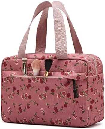 Large Makeup Bag for Women Corduroy Cosmetic bag Make up Bags Zipper Pouch - Image 2