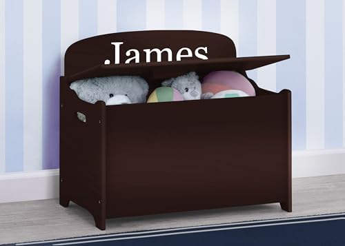Delta Children Personalized MySize Deluxe Toy Box, Dark Chocolate - Image 6