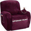 ZNSAYOTX Stretch Velvet Recliner Cover 4-Pieces, Thick Soft Recliner Chair by ZNSAYOTX