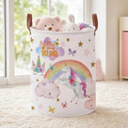 Unicorn Laundry Hamper Basket for Kids, Toy Clothes Book Bin for Bedroom by XHWZOF