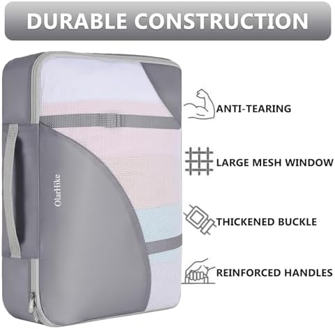 OlarHike 8 Set Packing Cubes for Travel, Gifts for Women Mom, Anti-Tearing - Image 4