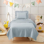 KKJIAF 3 Piece Dusty Blue Toddler Sheet Set - Image 4